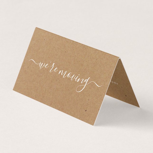 Visite Rustic Kraft Simple Script Changement de carte d'a (Devant)