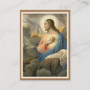 Visite Sacré Coeur de Jésus Vintage Carte Sainte Notre-Da