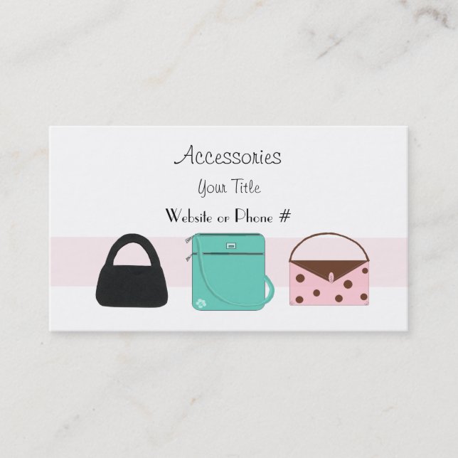 Visite Sacs à main de créateur de accessoires Carte de vi (Devant)