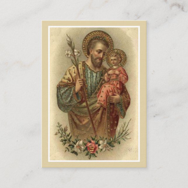 Visite Saint Joseph Mariage Faveur Carte de prière Religi (Devant)