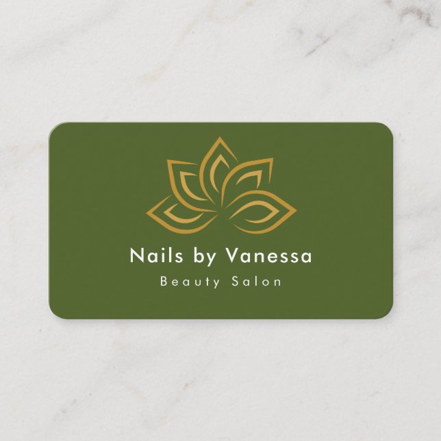 Visite Salon de beauté à ongles Qr Code Moss Carte de vis (Devant)