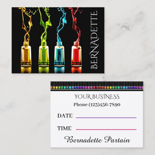 Visite Salon - Technicien de ongles - Carte de rendez-vou (Devant / Derrière)