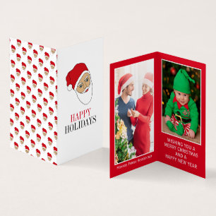Visite Santa Claus, Carte de Noël Photo Famille
