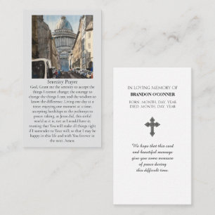 Visite Scène aquarelle de Paris Carte de prière Rouge Ble