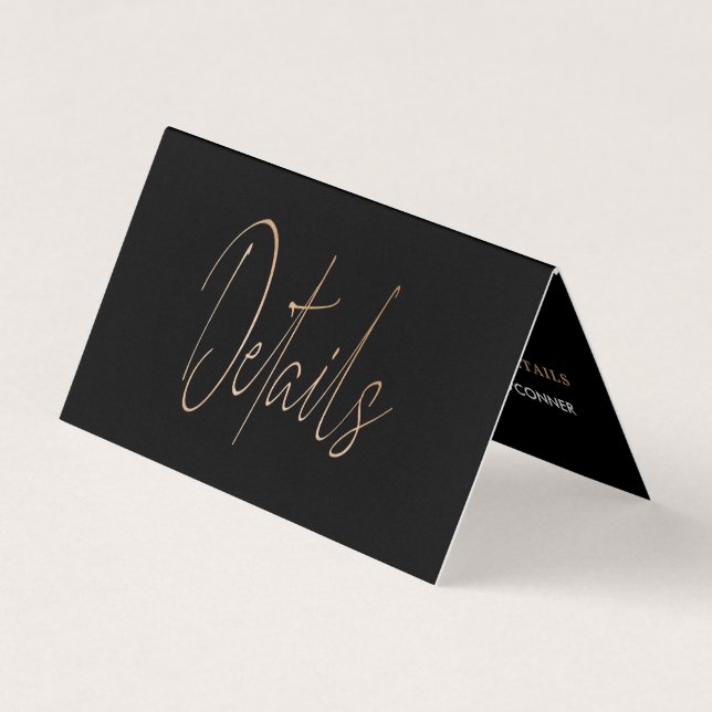 Visite Script Gold Foil moderne avec carte de détail phot (Devant)