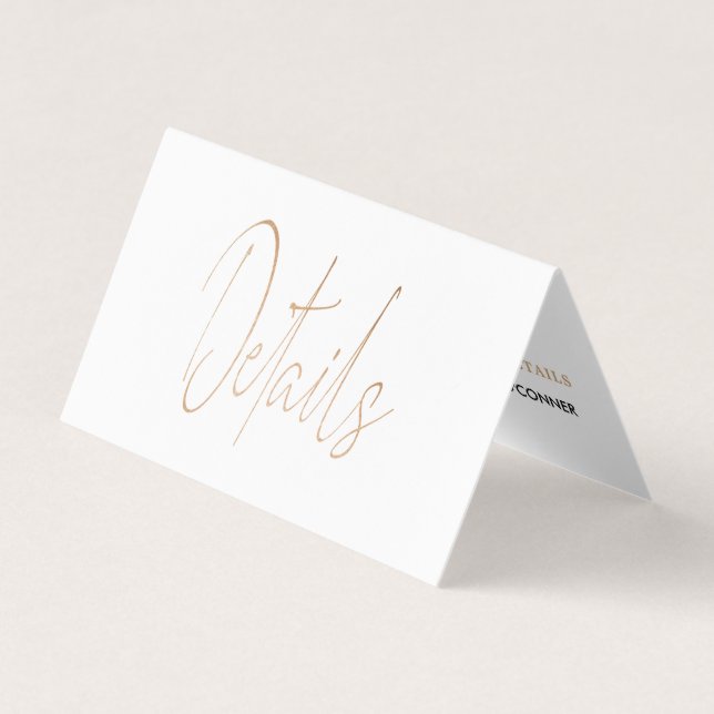 Visite Script Gold Foil moderne avec carte de détail phot (Devant)