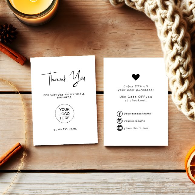 Visite Script moderne Carte de remerciements pour petites (Créateur téléchargé)