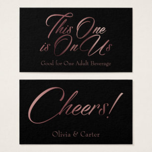 Visite Script rose en or sur cartes de billets Black Drin