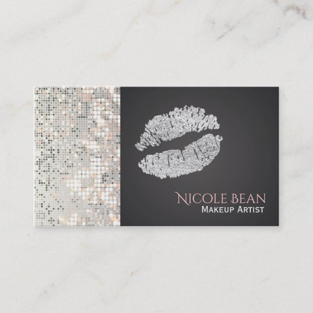 Visite Sequins Parties scintillant & Silver Lips Carte de (Devant)