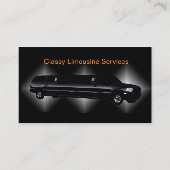 Visite Service Chauffeur Classique Limousine Carte de vis (Devant)