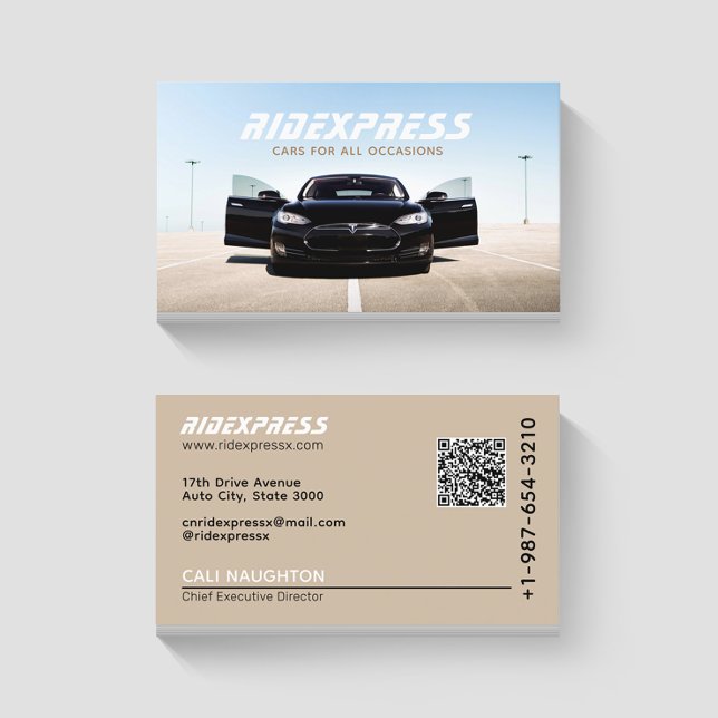 Visite Service de location de voiture noire Carte de visi (Créateur téléchargé)