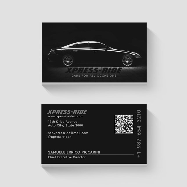 Visite Service de location de voitures noires Carte de vi (Créateur téléchargé)