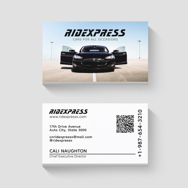 Visite Service de location de voitures noires Carte de vi (Créateur téléchargé)