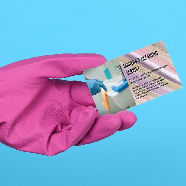 Visite Services de nettoyage | Fournitures | Carte de vis (Créateur téléchargé)