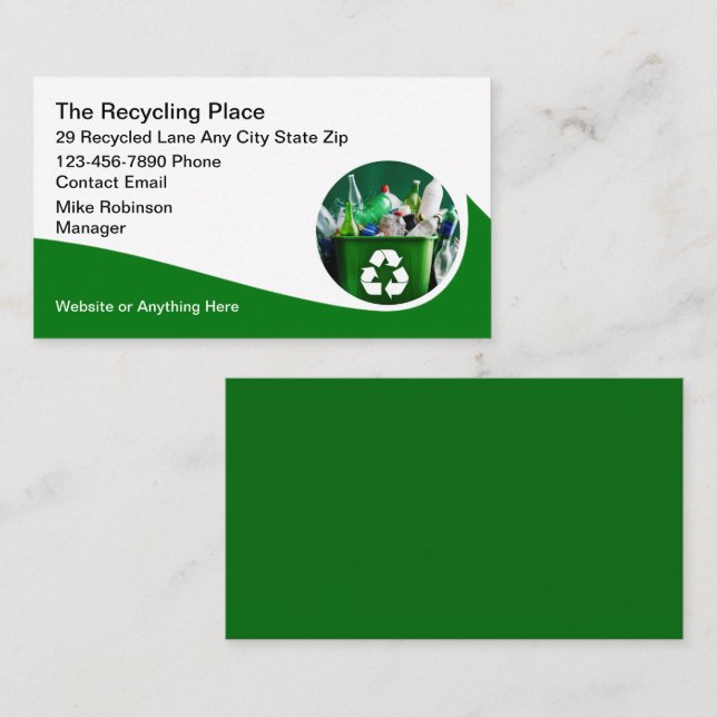 Visite Services de recyclage cool Conception Carte de vis (Devant / Derrière)