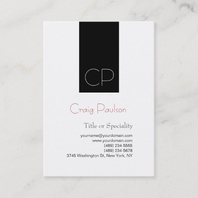 Visite Simple Black White Consultant Chubby Carte de visi (Devant)