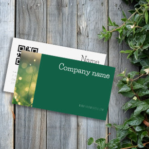 Visite Simple bokee en herbe photo QR vert Carte de visit