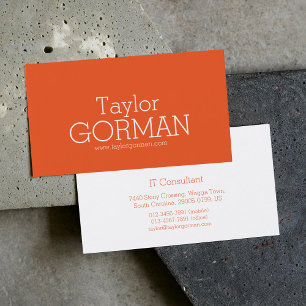 Visite Simple consultant de texte moderne orange carte de