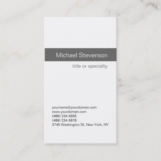 Visite Simple moderne gris blanc Consultant Carte de visi (Devant)