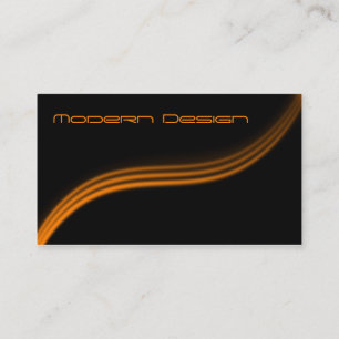 Visite Simple moderne Noir, Orange Swoosh - Carte de visi