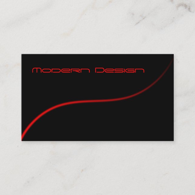 Visite Simple moderne Noir & Rouge Swoosh - Carte de visi (Devant)