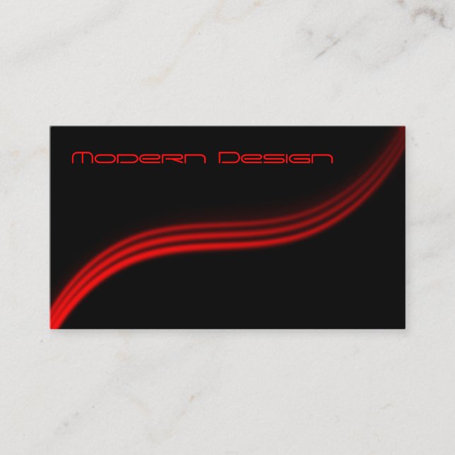 Visite Simple moderne Noir, Rouge Swoosh - Carte de visit (Devant)