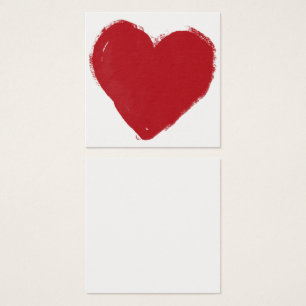 Visite Simple, rouge, Aquarelle Coeur 11 Cartes de notes