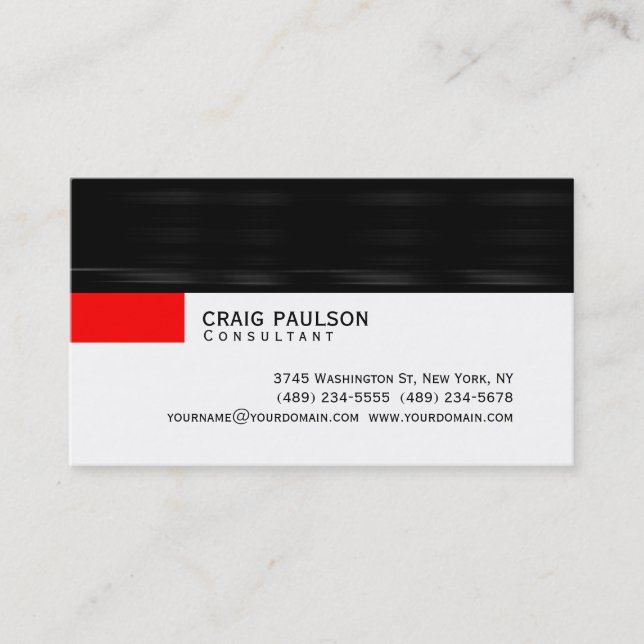 Visite Simple tendance mignon rouge noir blanc Carte de v (Devant)