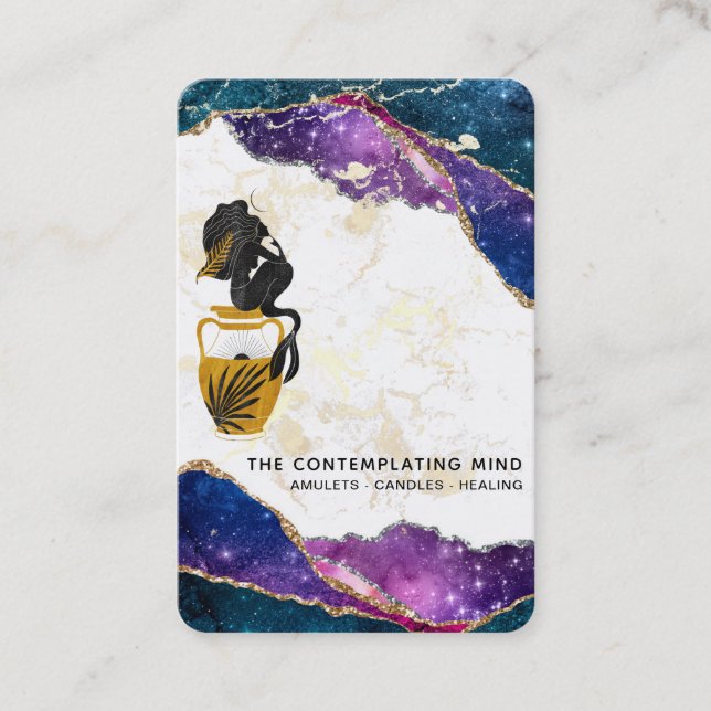 Visite *~* Sirène Agate Mystique Galaxy Luna Carte de vis (Devant)