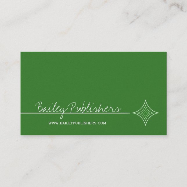 Visite Sleek Diamond Carte de visite, Kelly Green (Devant)