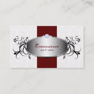 Visite Spa Salon Red Swirls Floral Élégant Carte de visit