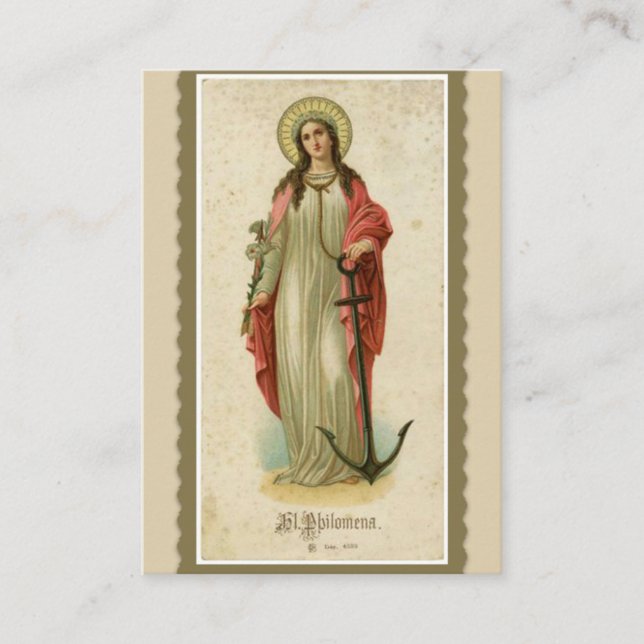 Visite St Philomena Wonderworker et carte sainte de (Devant)