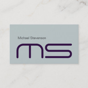 Visite Style bleu clair moderne Monogramme Carte de visit
