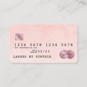 Visite Style de carte de crédit couleur rose vif
