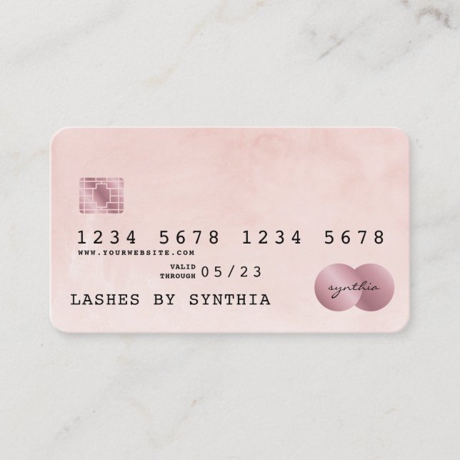 Visite Style de carte de crédit couleur rose vif (Devant)