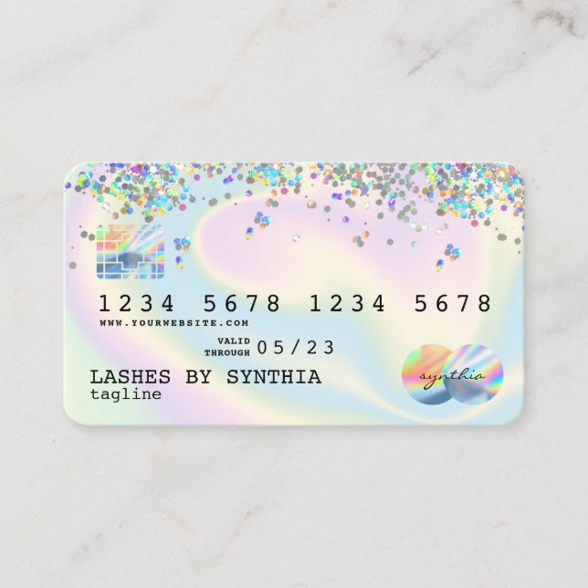 Visite Style de carte de crédit moderne Holographe (Devant)