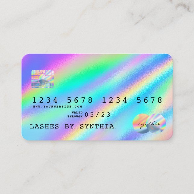 Visite Style de carte de crédit moderne Holographe (Devant)