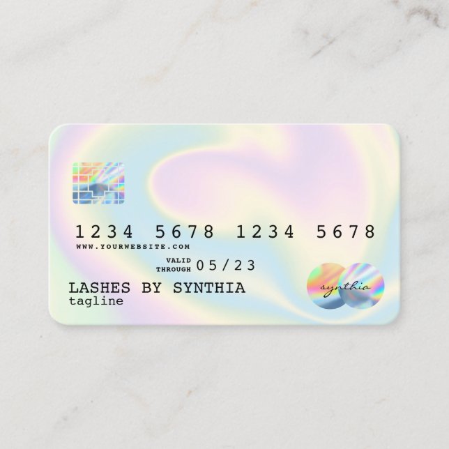 Visite Style de carte de crédit moderne Holographe (Devant)