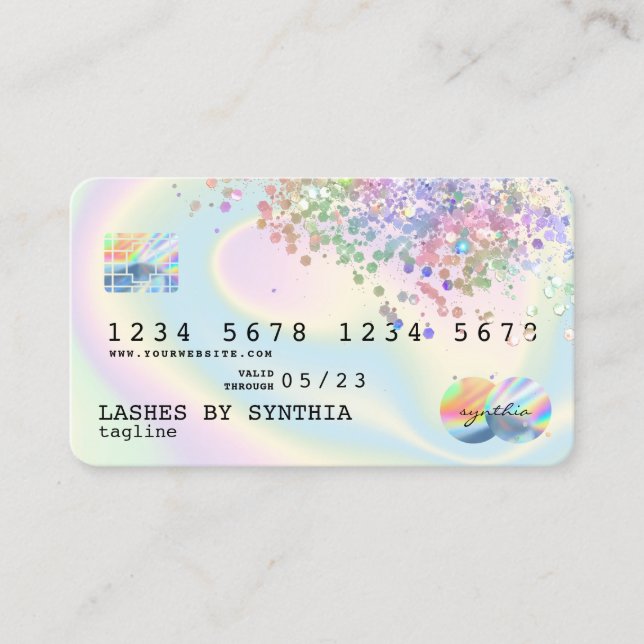 Visite Style de carte de crédit moderne Holographe (Devant)