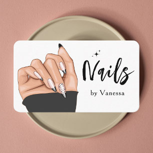 Visite Stylé Salon de beauté Nail Technicien Carte de vis