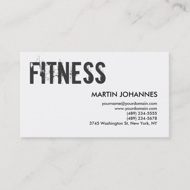 Visite Stylish Personal Trainer Noir Blanc Carte de visit (Devant)