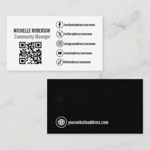 Visite Symboles des médias sociaux qr code carte de visit