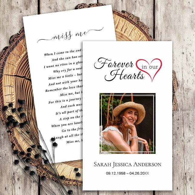 Visite Sympathie funéraire Carte de prière commémorative (Créateur téléchargé)