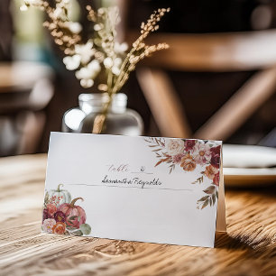 Visite Tombez Amoureux   Carte de Table de Mariage Fleurs