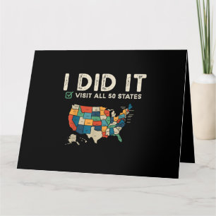 Visité Tous les 50 États américains - USA Carte Vo