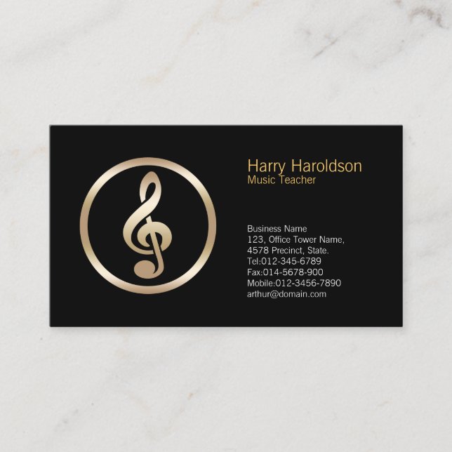 Visite Treble Clef Icon Musique enseignant Carte de visit (Devant)