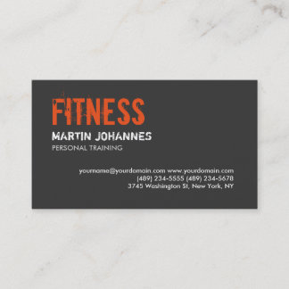 Visite Trendy Grey Orange Personal Trainer Carte de visit