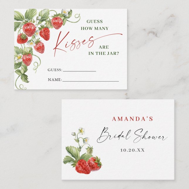 Visite Trendy Meadow Strawberry Devinez Combien De Carte  (Devant / Derrière)