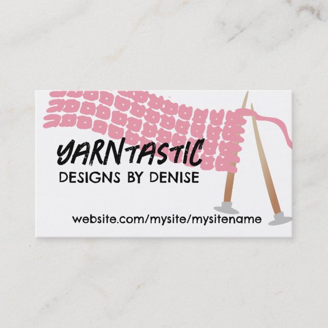 Visite Tricot aiguilles écharpe olive brun carte de visit (Devant)