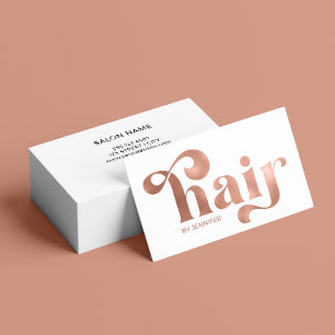 Visite Typographie Rose moderne Hair Styliste Carte de vi
